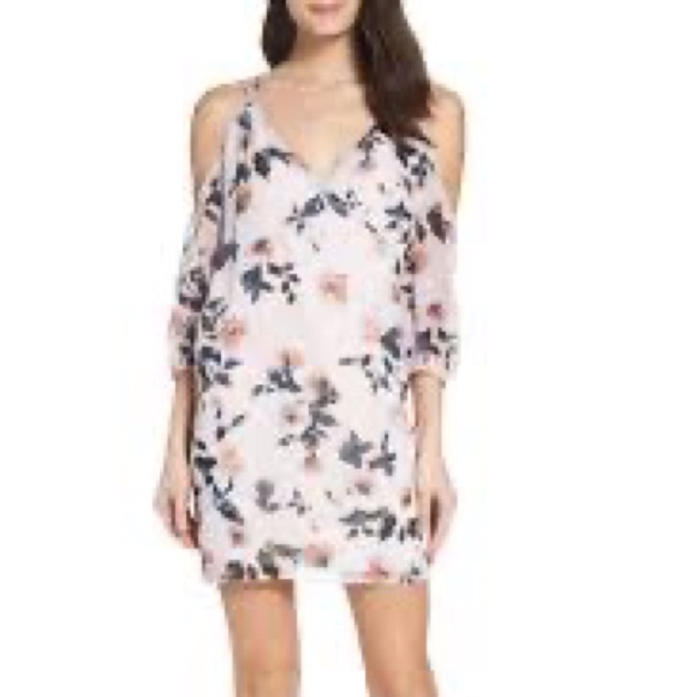 ALI & JAY | Floral Cold Shoulder Mini Dress Sz M